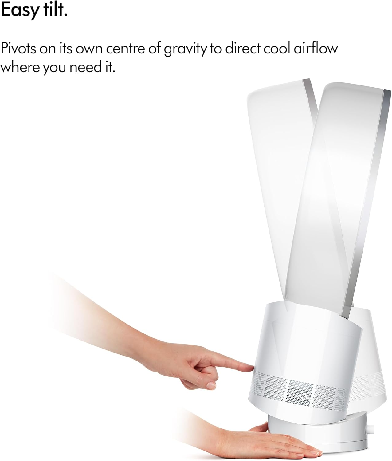 Dyson Cool™ CF1 Desk Fan, White/Silver – Bladeless Quiet Cooling Fan with Air Multiplier™ Technology, MyDyson™ App Control, Sleep Mode, Energy Efficient