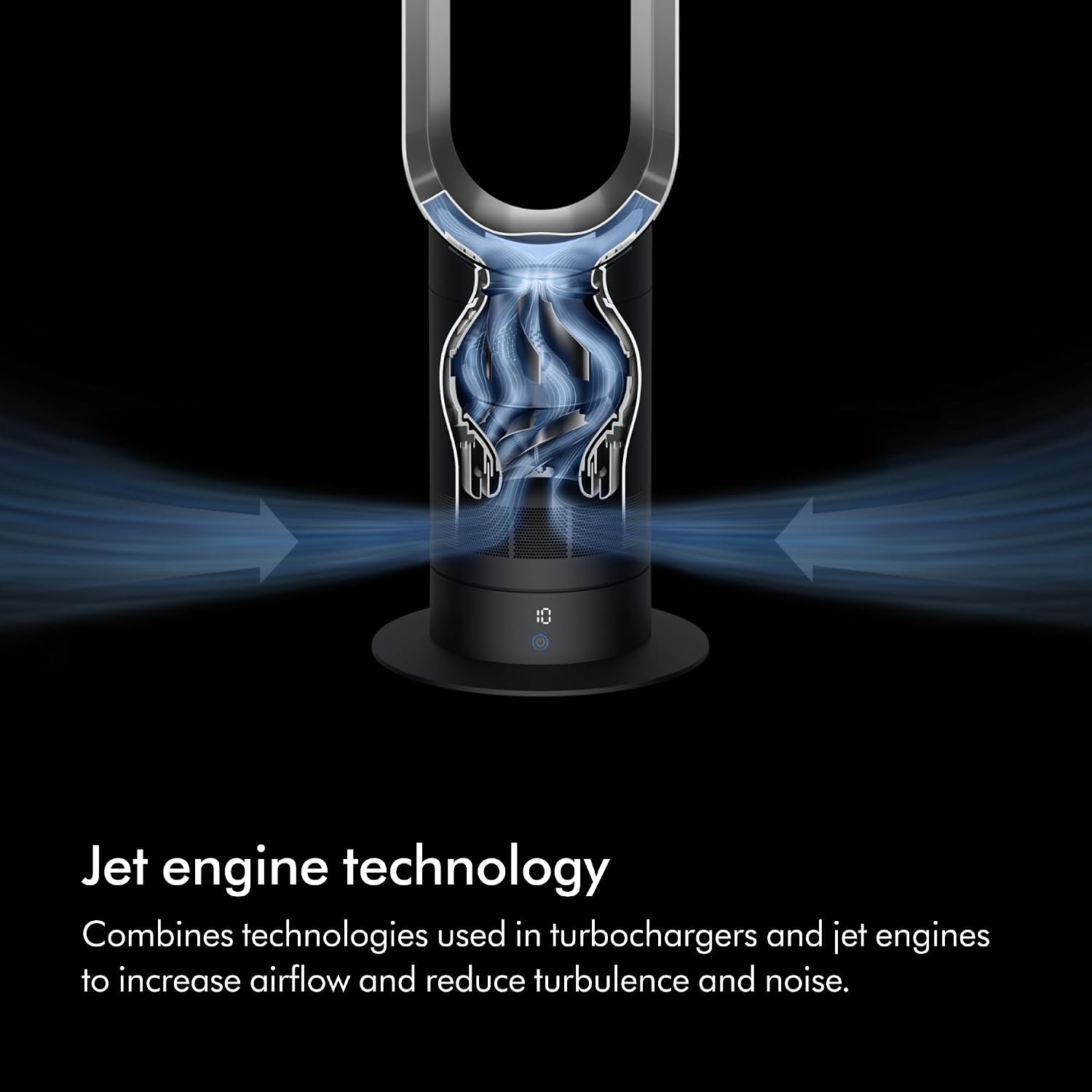 Dyson Cool™ AM07 Bladeless Tower Fan – Powerful Air Multiplier™ Cooling for Large Rooms, Quiet Operation, 10 Speed Levels, 70° Oscillation, Remote Control