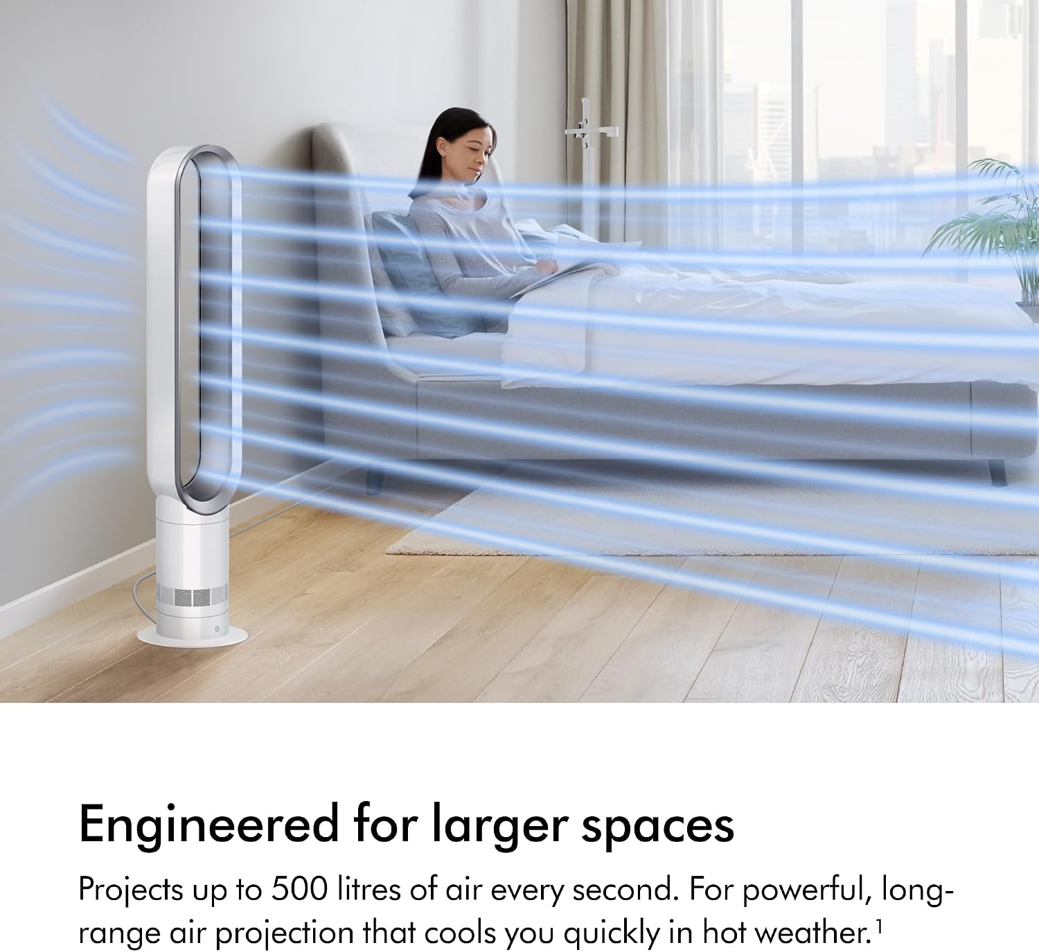 Dyson Cool™ AM07 Bladeless Tower Fan – Powerful Air Multiplier™ Cooling for Large Rooms, Quiet Operation, 10 Speed Levels, 70° Oscillation, Remote Control