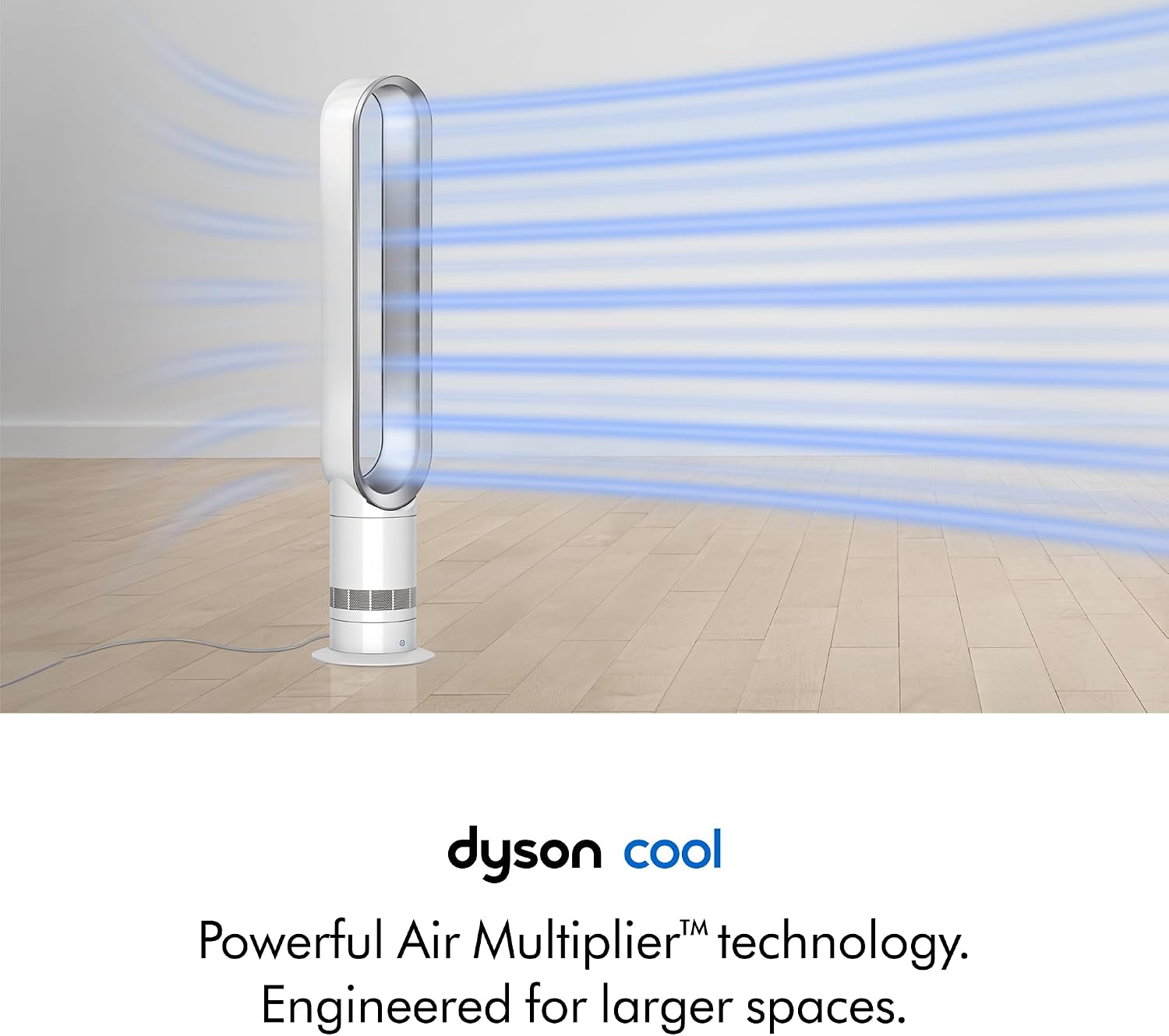 Dyson Cool™ AM07 Bladeless Tower Fan – Powerful Air Multiplier™ Cooling for Large Rooms, Quiet Operation, 10 Speed Levels, 70° Oscillation, Remote Control