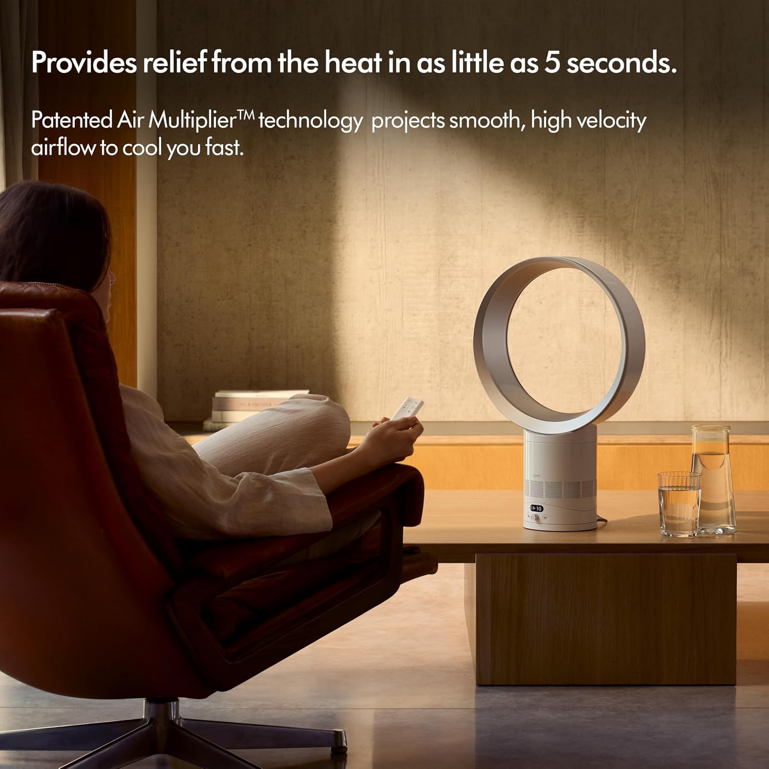 Dyson Cool™ CF1 Desk Fan, White/Silver – Bladeless Quiet Cooling Fan with Air Multiplier™ Technology, MyDyson™ App Control, Sleep Mode, Energy Efficient