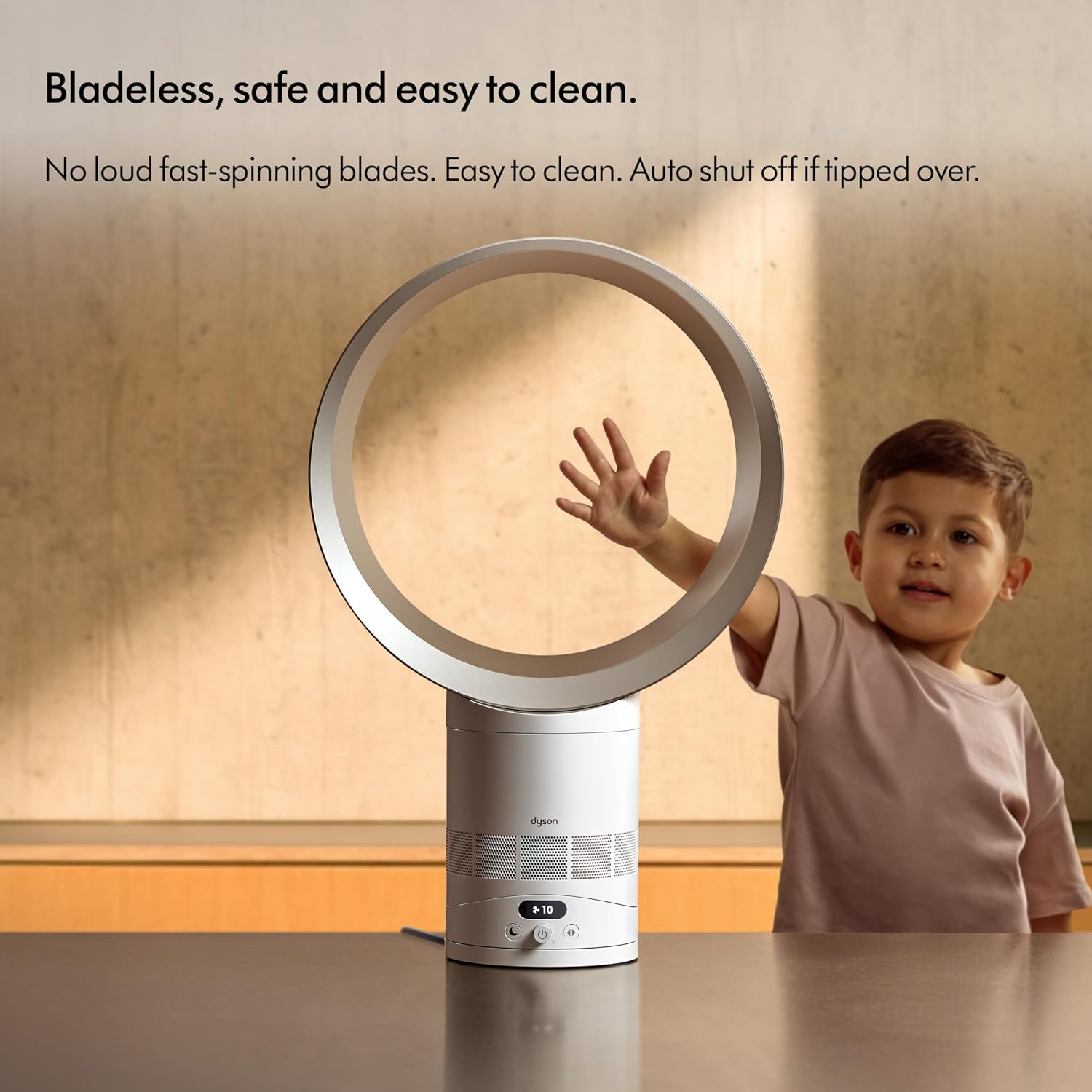 Dyson Cool™ CF1 Desk Fan, White/Silver – Bladeless Quiet Cooling Fan with Air Multiplier™ Technology, MyDyson™ App Control, Sleep Mode, Energy Efficient