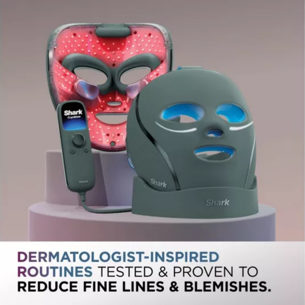 Shark Beauty CryoGlow Under-Eye Cooling & LED Anti-Ageing & Blemish Repair Mask Frosted Green