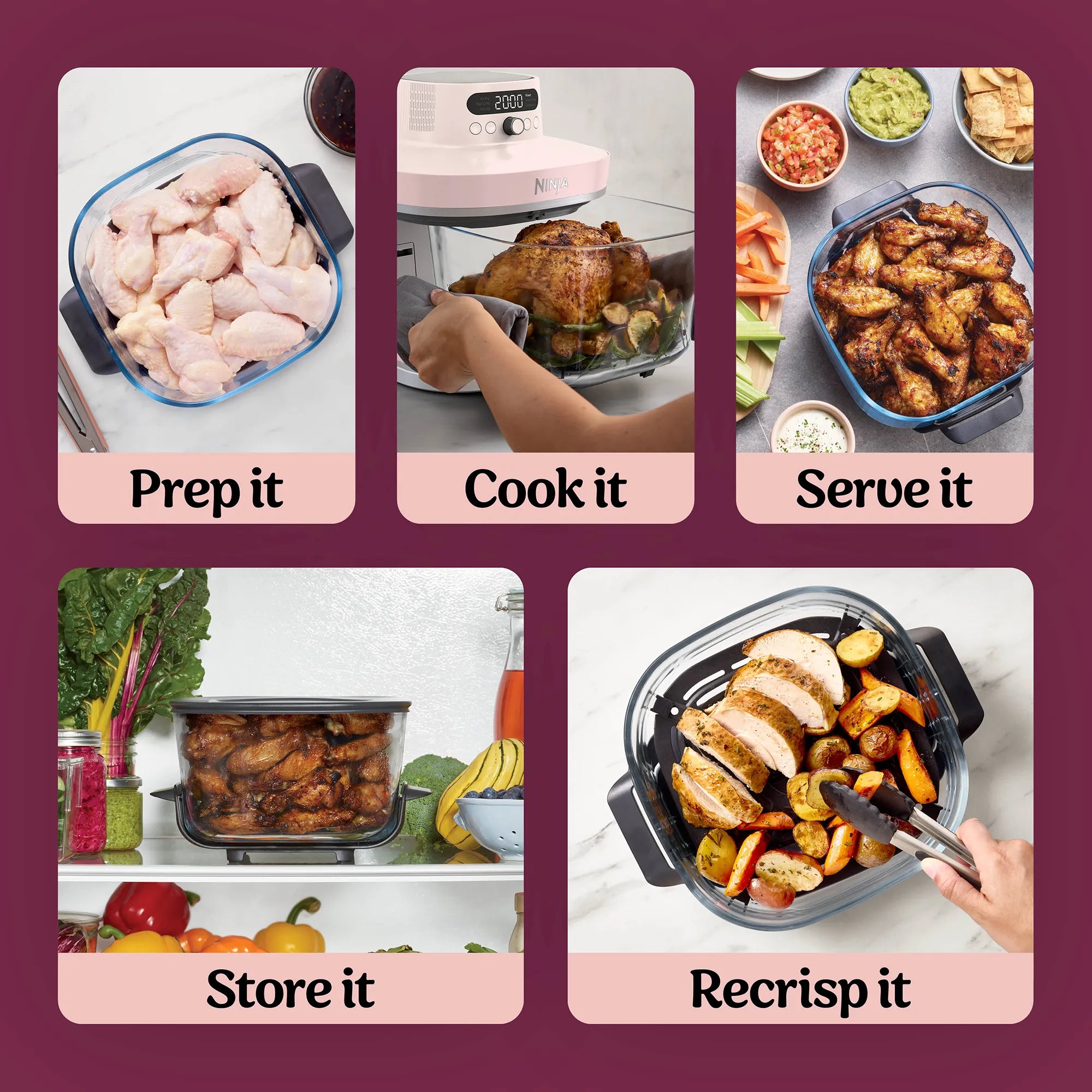 Ninja Crispi Pro 6-in-1 Countertop Glass Air Fryer