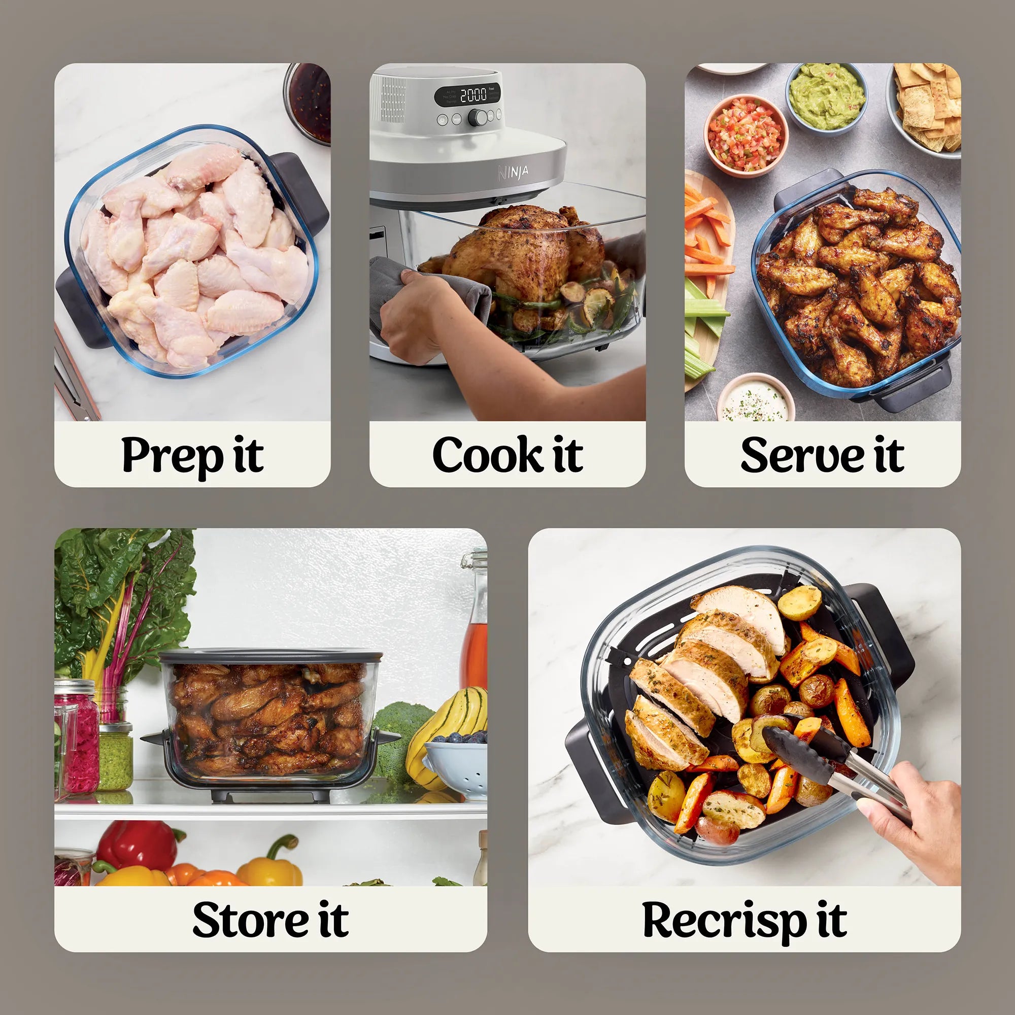 Ninja Crispi Pro 6-in-1 Countertop Glass Air Fryer
