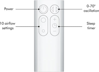 Dyson Cool™ AM07 Bladeless Tower Fan – Powerful Air Multiplier™ Cooling for Large Rooms, Quiet Operation, 10 Speed Levels, 70° Oscillation, Remote Control