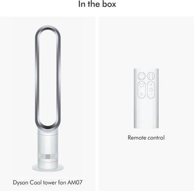 Dyson Cool™ AM07 Bladeless Tower Fan – Powerful Air Multiplier™ Cooling for Large Rooms, Quiet Operation, 10 Speed Levels, 70° Oscillation, Remote Control
