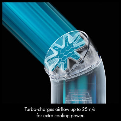 Dyson HushJet™ Mini Cool Fan, Powerful Quiet 3‑in‑1 Portable Cooling Fan for Travel & On‑the‑Go Use, Fast Evaporative Cooling with Turbo Airflow up to 25 m/s and Up to 6 Hours Battery Life