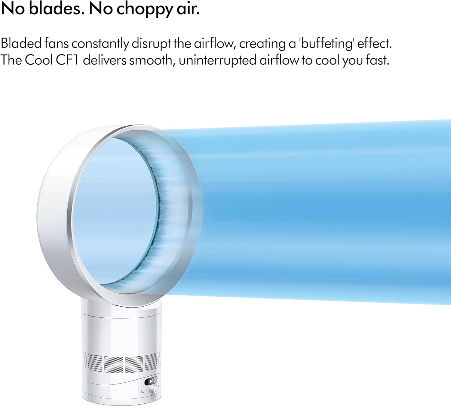 Dyson Cool™ CF1 Desk Fan, White/Silver – Bladeless Quiet Cooling Fan with Air Multiplier™ Technology, MyDyson™ App Control, Sleep Mode, Energy Efficient