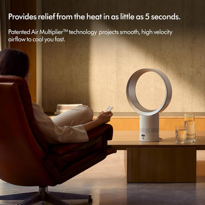Dyson Cool™ CF1 Desk Fan, White/Silver – Bladeless Quiet Cooling Fan with Air Multiplier™ Technology, MyDyson™ App Control, Sleep Mode, Energy Efficient
