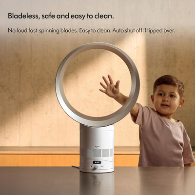 Dyson Cool™ CF1 Desk Fan, White/Silver – Bladeless Quiet Cooling Fan with Air Multiplier™ Technology, MyDyson™ App Control, Sleep Mode, Energy Efficient