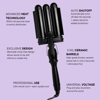 Mermade Hair Original Pro Waver Black 32mm
