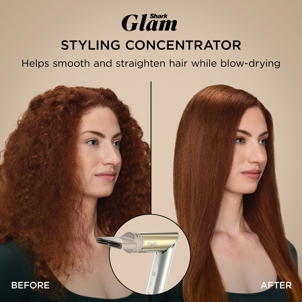Shark Beauty Glam Ceramic & Air Styling Drying System with Diffuser Gold