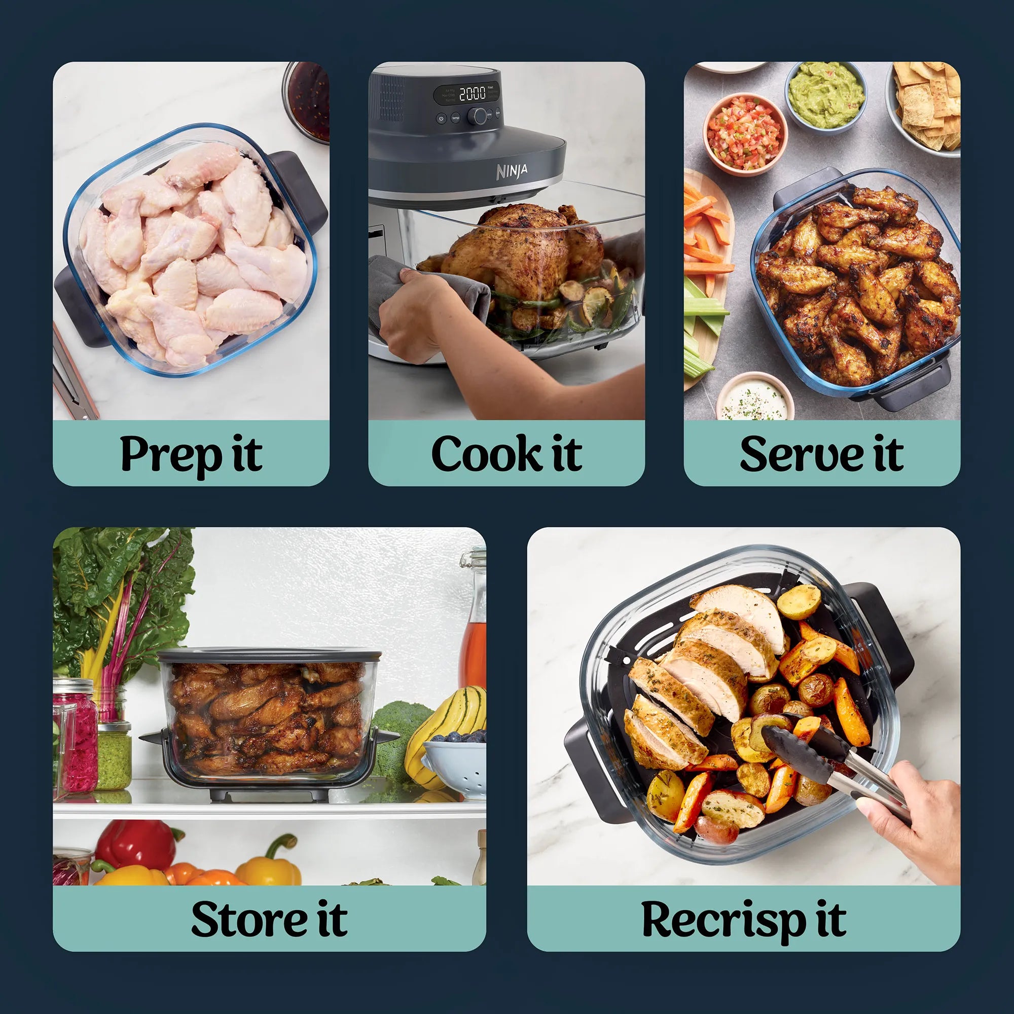 Ninja Crispi Pro 6-in-1 Countertop Glass Air Fryer